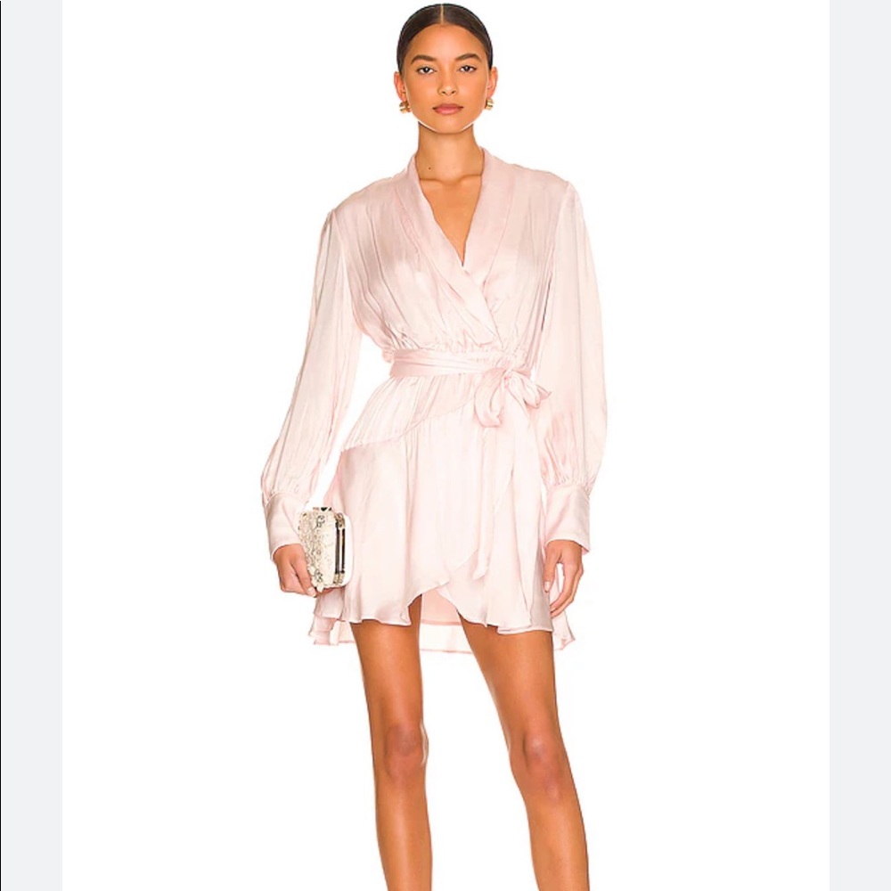 Bardot Aaliyah Wrap Mini Dress in Soft Pink